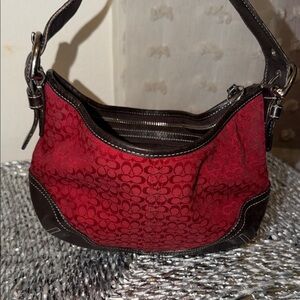 Coach Elegant Red and Brown Women's Bag